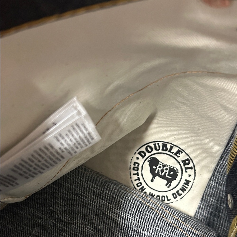 Ralph Lauren Double RL Indigo Relaxed Jeans 16% wool cotton straight leg - Picture 5 of 16